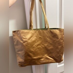Prada Metallic Gold Women's Tote Bag